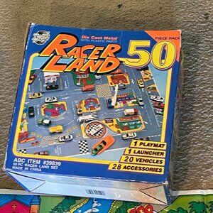 Vintage early 1990s ROAD TOUGH RACER LAND Set w/ 20 cars